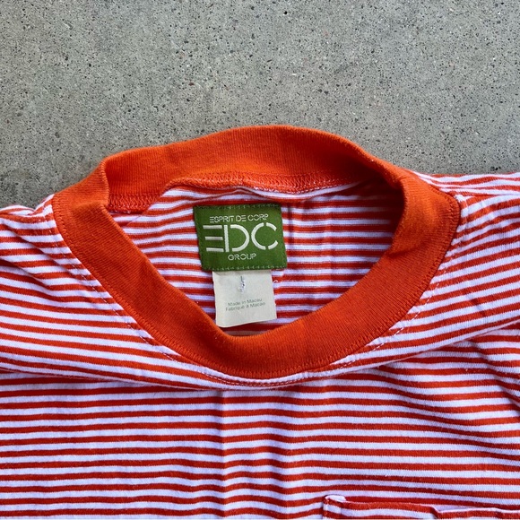 Vintage ESPRIT Striped Pocket Long Sleeve Shirt Large - Picture 5 of 6